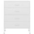 Lady Jillian -  Chest of Drawers White 80x35x101,5 cm Steel